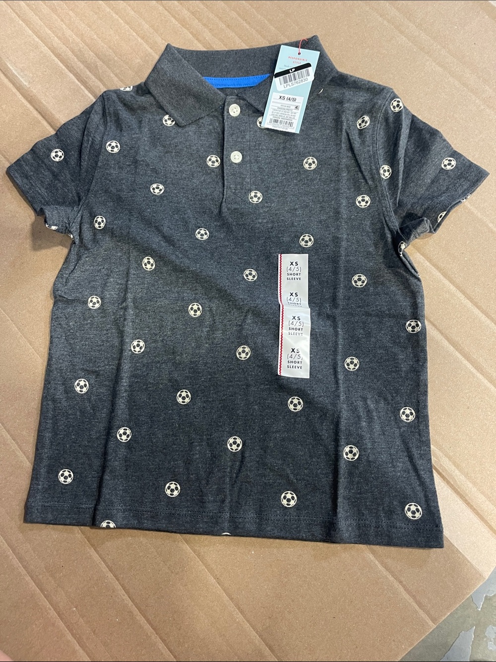 Boys' Short Sleeve Pique Soccer ball Polo Shirt - Cat & Jack